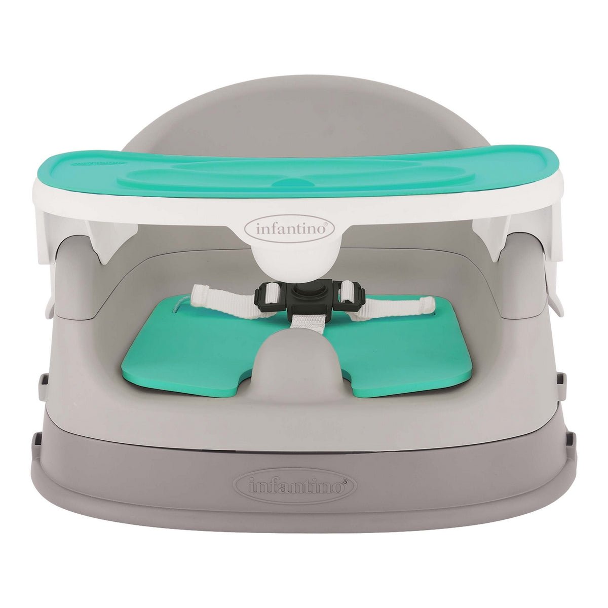 Infantino Grow - with - me 4 - in - 1 Two - Can - Dine Deluxe Feeding Booster Seat Teal & Grey - 303100
