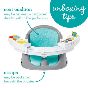 Infantino Music & Lights 3 - In - 1 Discovery Seat & Booster Teal & Grey - 303038
