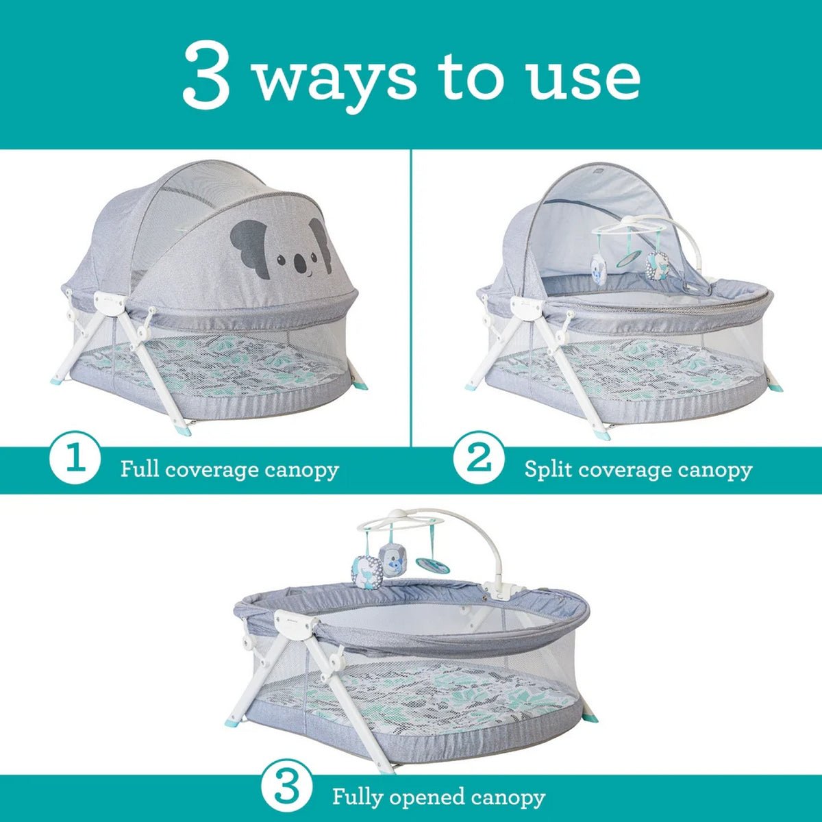 Infantino Sweet Dreams Fold & Go Bassinet Grey - 202029