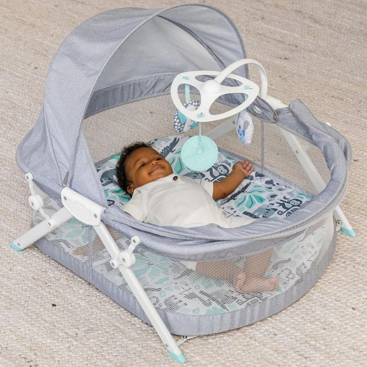 Infantino Sweet Dreams Fold & Go Bassinet Grey - 202029