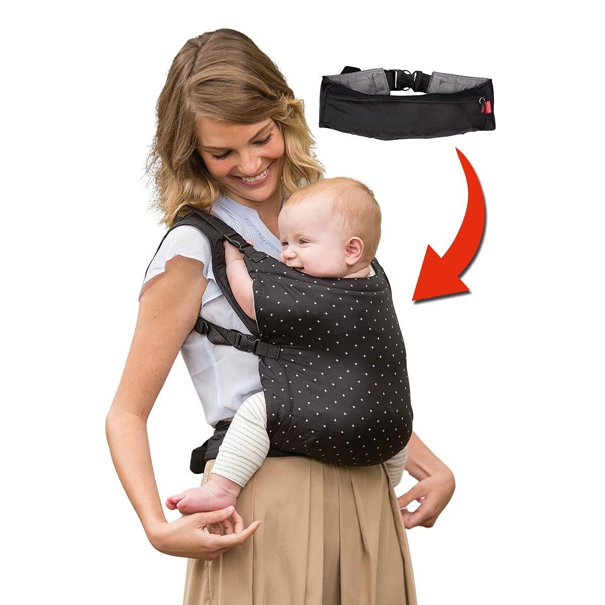 Infantino Zip Ergonomic Travel Carrier (2 - way) Black - 5308