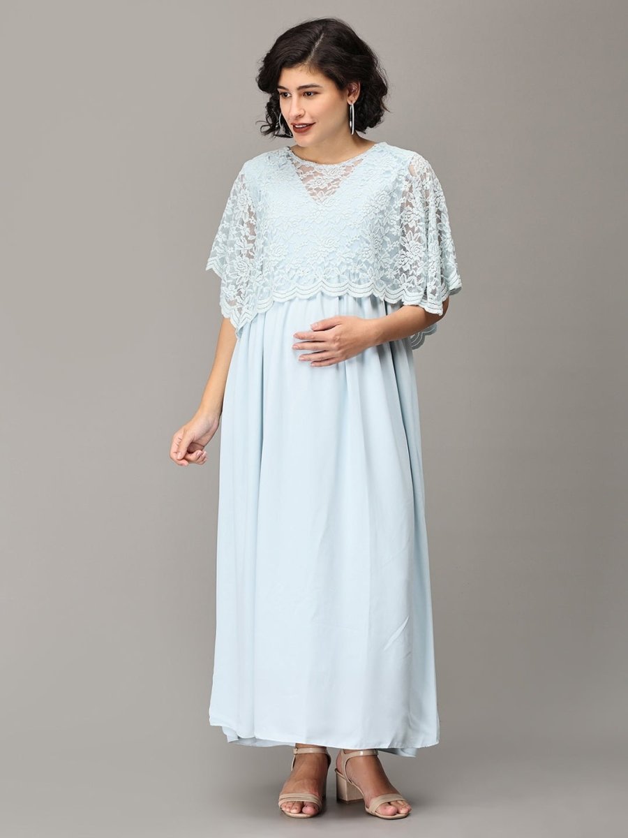 Infinity & Blue-Yond Maternity and Nursing Gown - DRS-LTBLCP-S