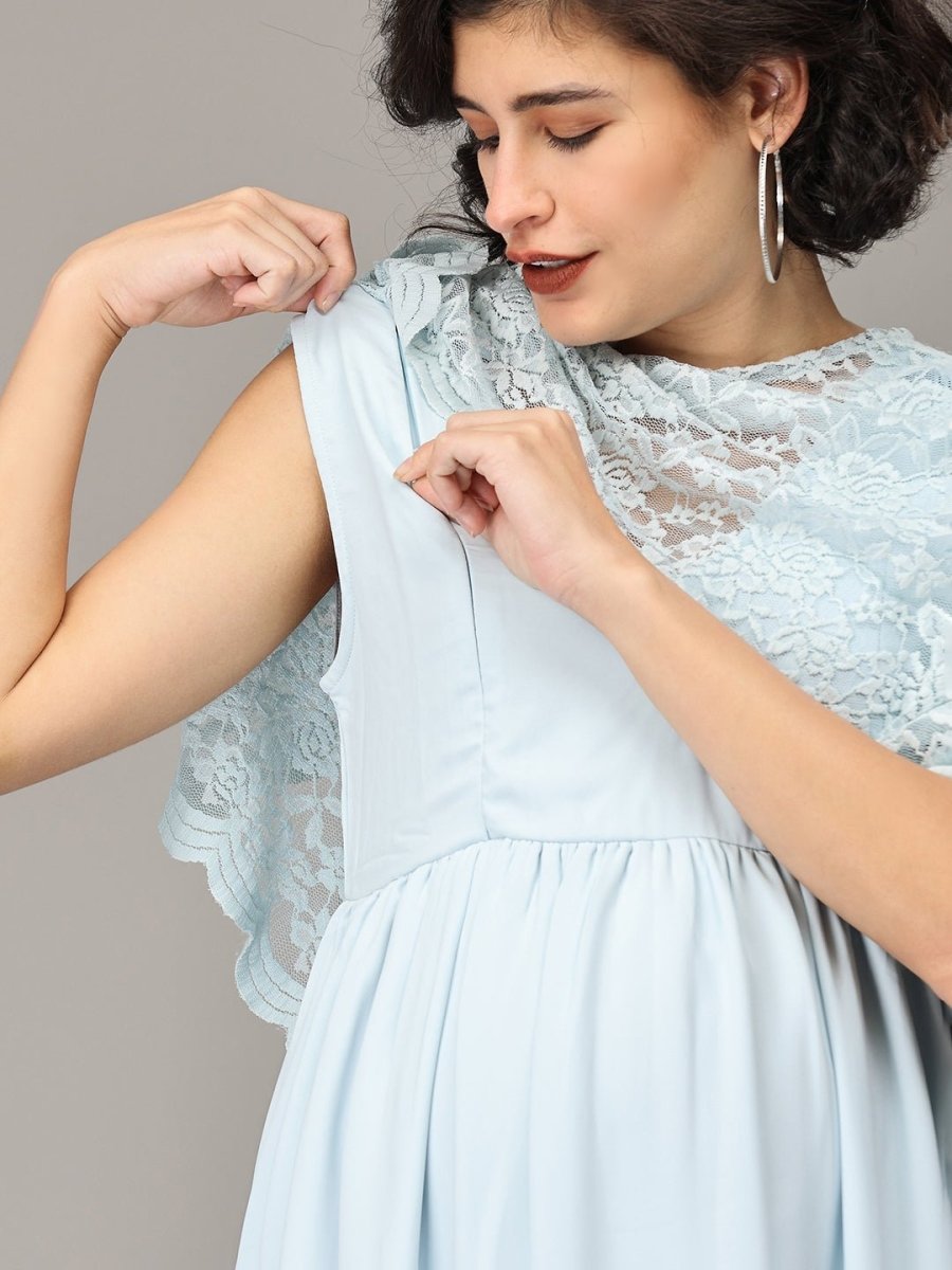 Infinity & Blue-Yond Maternity and Nursing Gown - DRS-LTBLCP-S