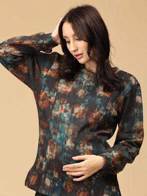 Ink - redible Waves Maternity and Nursing Sweatshirt - MNSWT - SD - IRDW - S