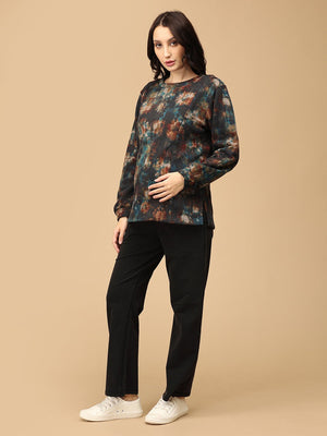Ink - redible Waves Maternity and Nursing Sweatshirt - MNSWT - SD - IRDW - S