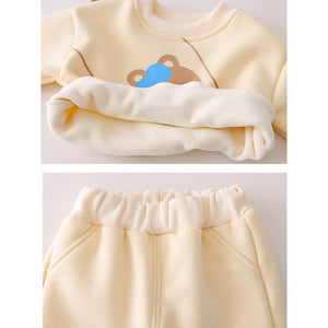Ivory Bear 3D Legs 2pcs, Fleece winter Tracksuit Set for Kids - 2 - 3 Years Kids Clothing