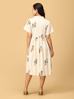 Ivory Éclat Khadi Women's Dress - S Women's Dress