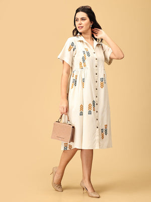 Ivory Éclat Khadi Women's Dress - S Women's Dress