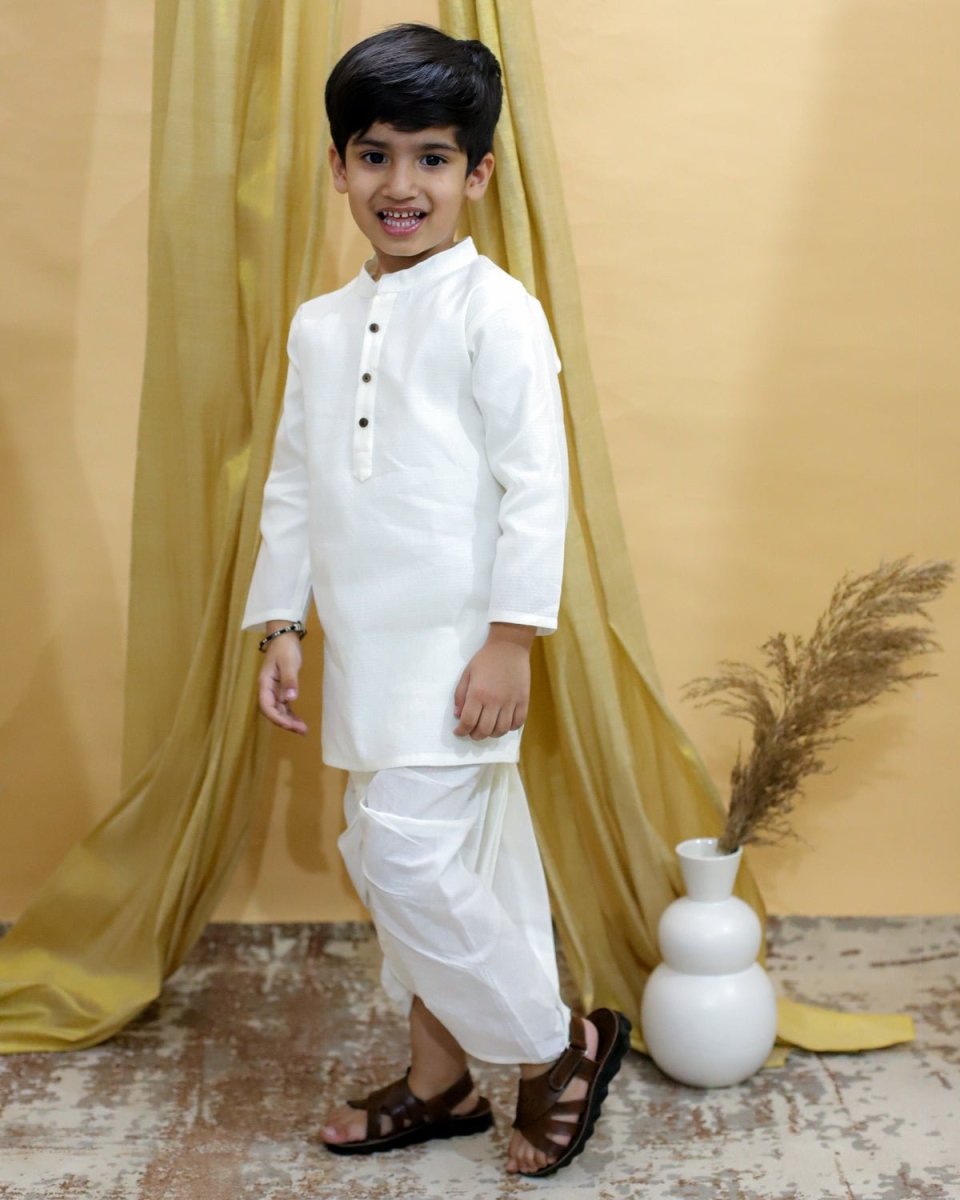 Ivory Elegance Dhoti Kurta Boys Set - KES-BK-IVED-6-12