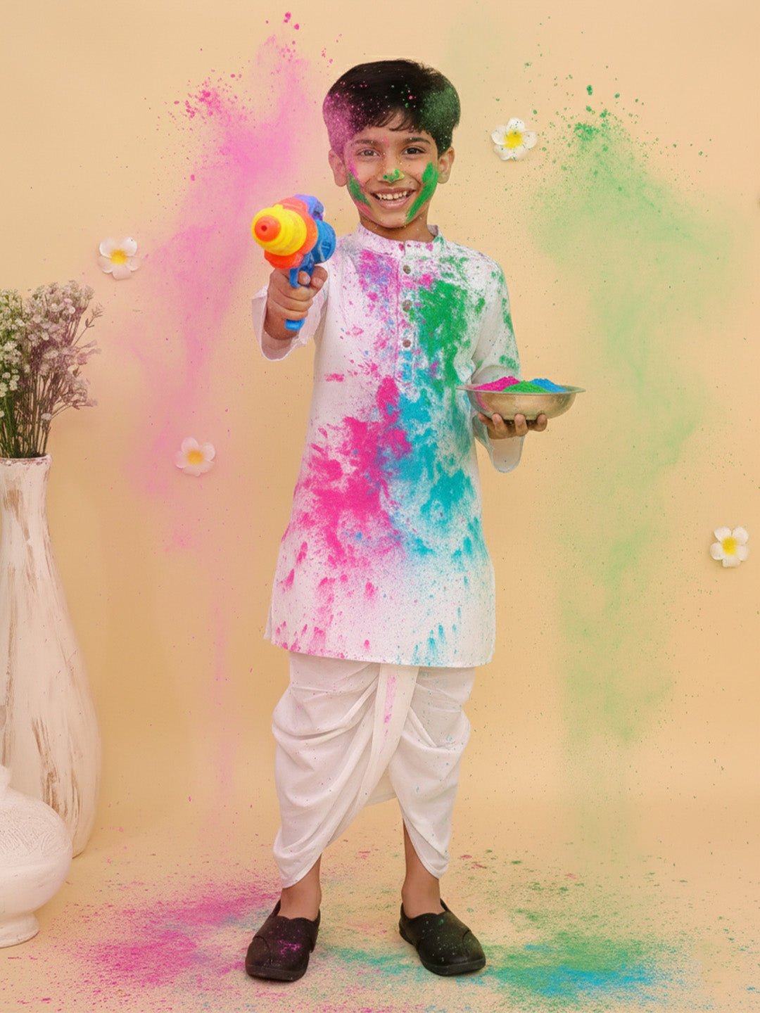 Ivory Elegance Dhoti Kurta Boys Set - 0 - 6 Months Boys Ethnic Set