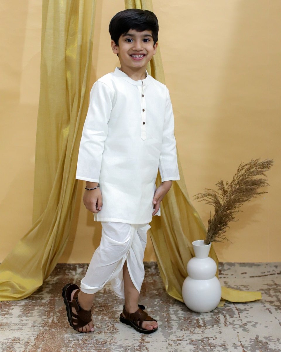 Ivory Elegance Dhoti Kurta Boys Set Available On The Mom Store