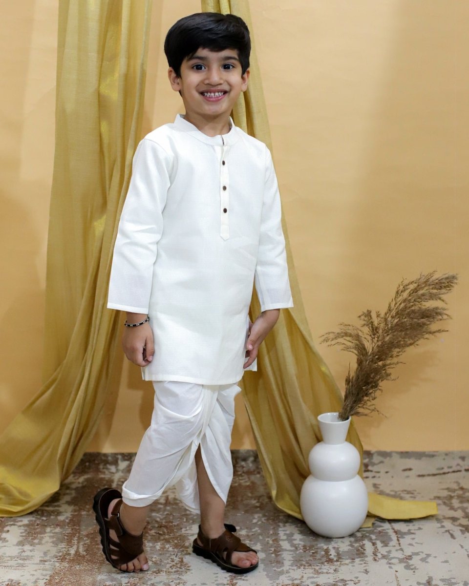 Ivory Elegance Dhoti Kurta Boys Set - KES-BK-IVED-6-12