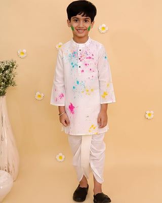 Ivory Elegance Dhoti Kurta Boys Set - 0 - 6 Months Boys Ethnic Set