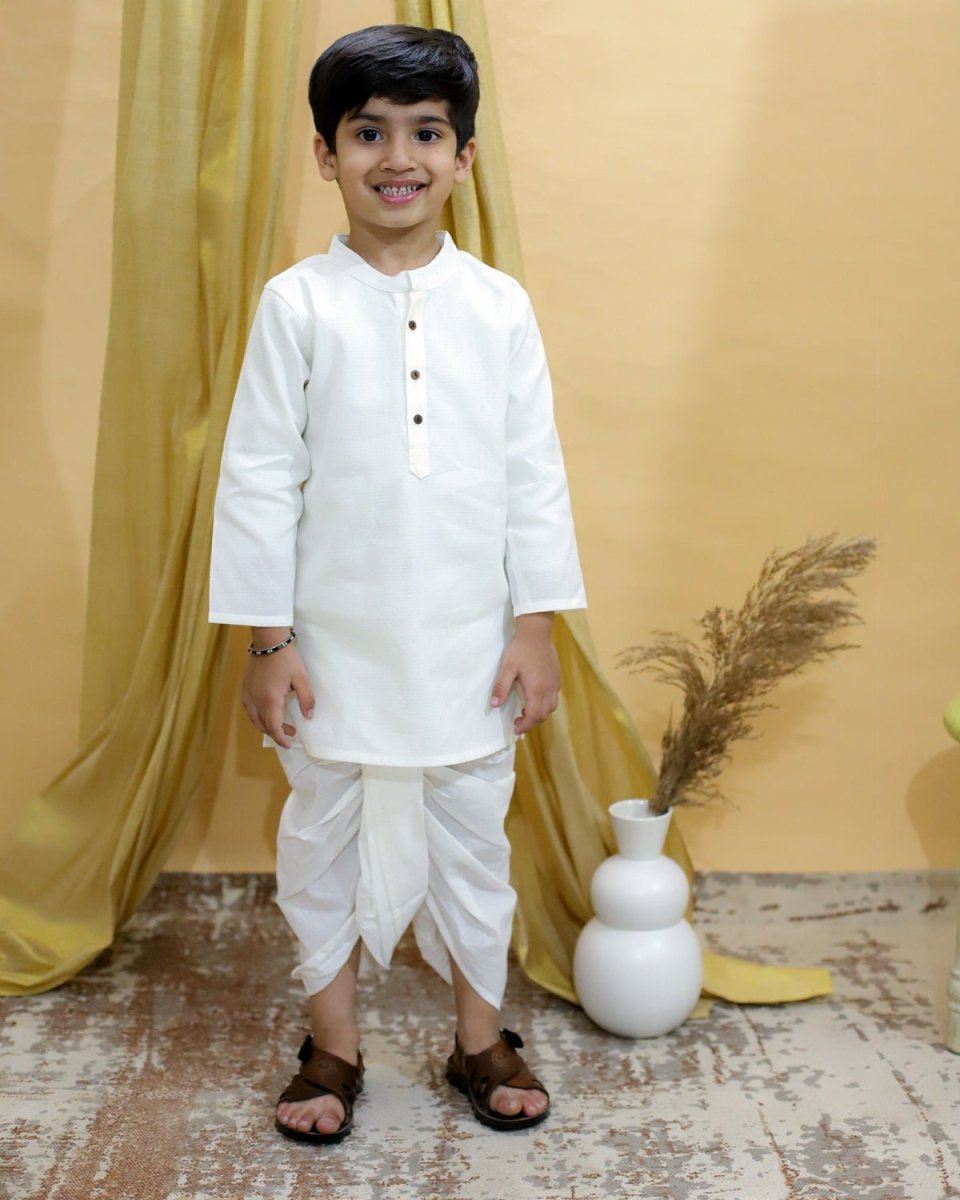 Ivory Elegance Dhoti Kurta Boys Set - KES-BK-IVED-6-12