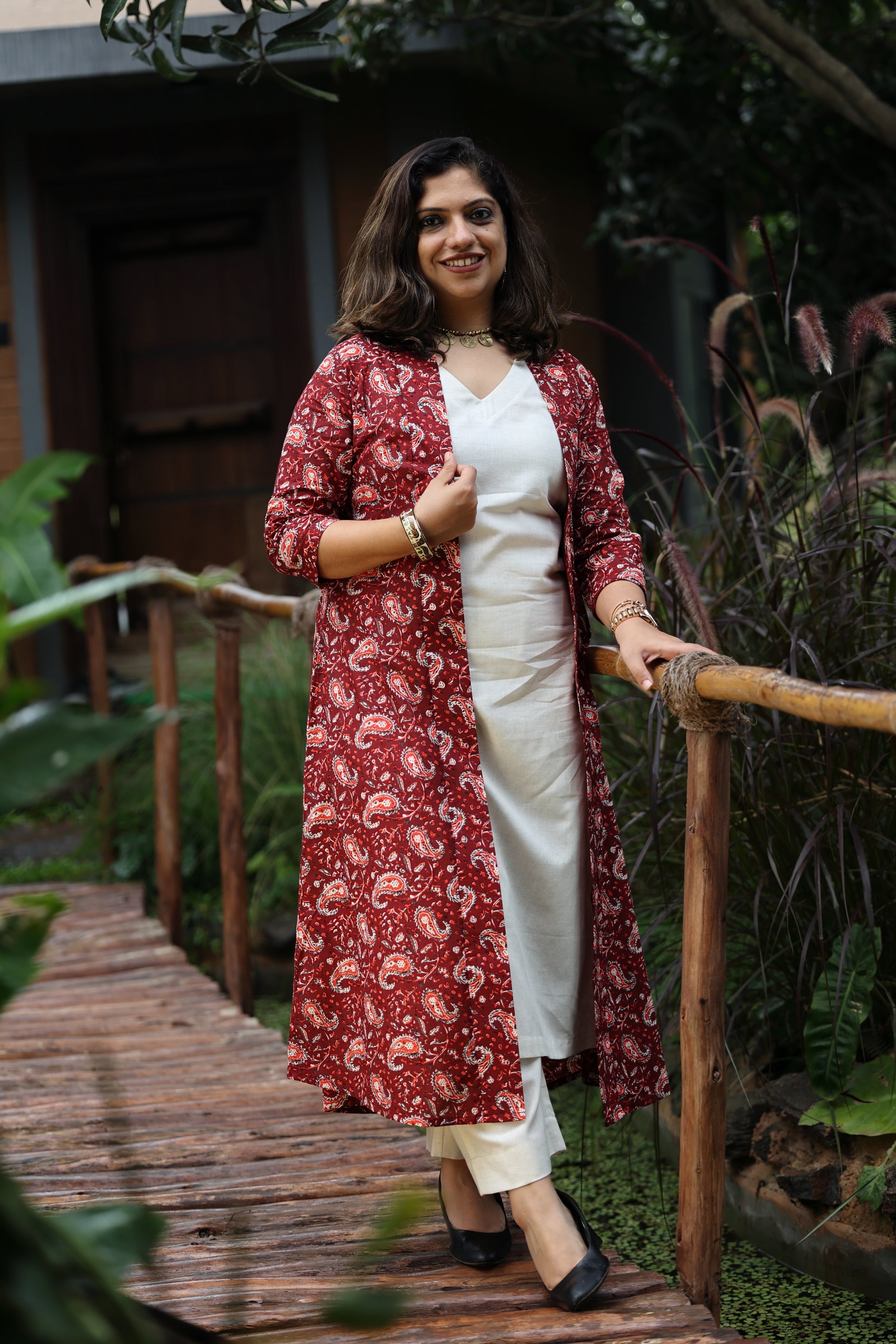 Ivory Infusion Women's Co Ord Set With Jacket - WES - SK - IVRYI - S