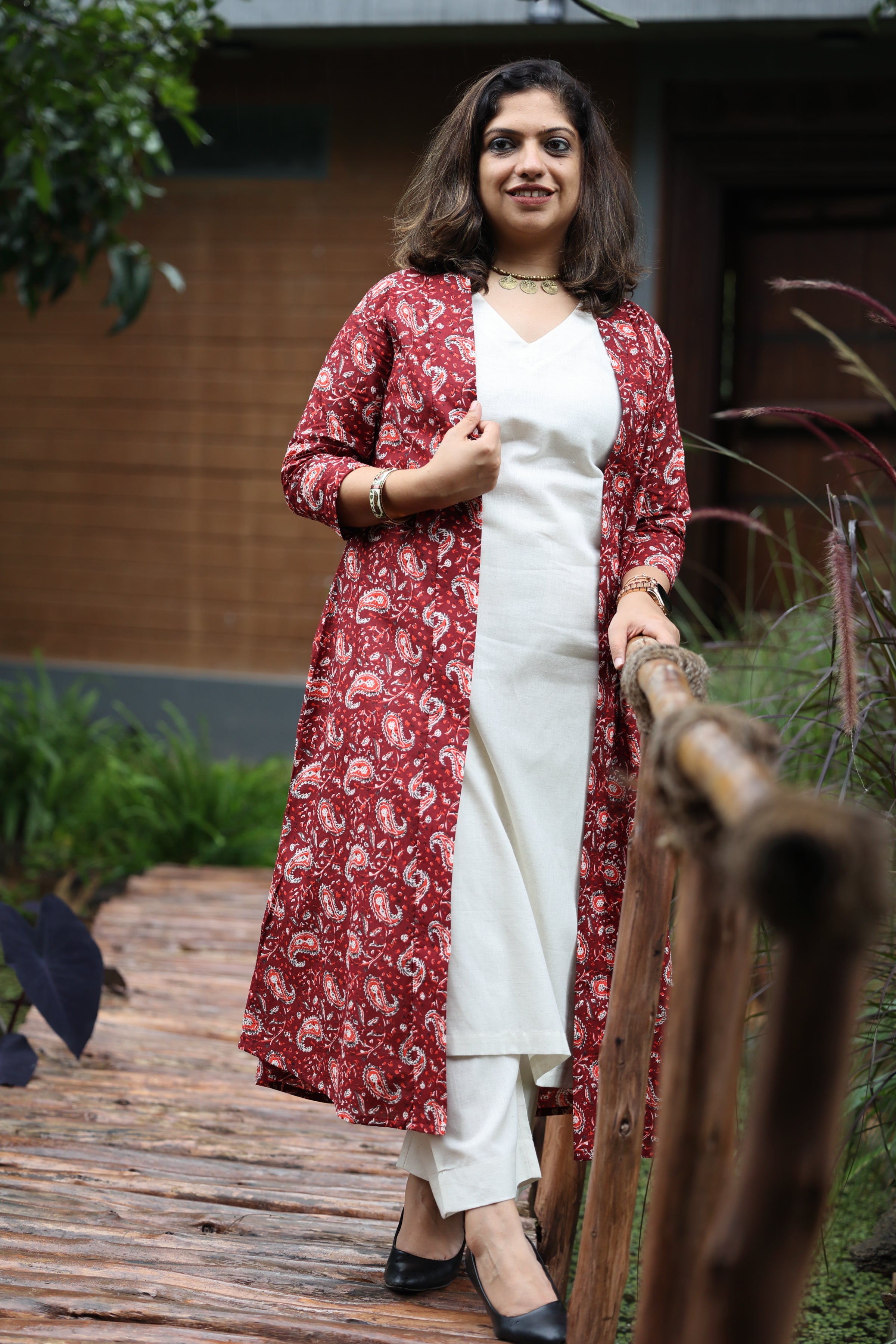 Ivory Infusion Women's Co Ord Set With Jacket - WES - SK - IVRYI - S