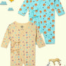 Jabla Infant Romper Combo Of 2: The Astros- Feline Fighters