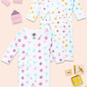 Jabla Infant Romper Combo Of 2: Triangles-Roses
