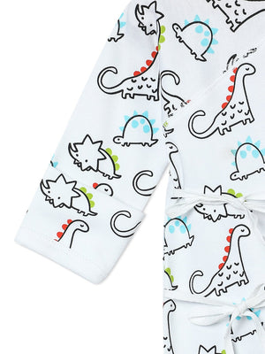 Jabla Infant Romper Combo Of 3: Dinos On The Round- Foxier Than The Fox-Jungle Elephant