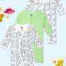 Jabla Infant Romper Combo Of 3: Dinos On The Round- Foxier Than The Fox-Staying Pawsitive