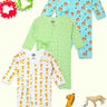 Jabla Infant Romper Combo Of 3: Feline Fighters-Staying Pawsitive-Get On My Level