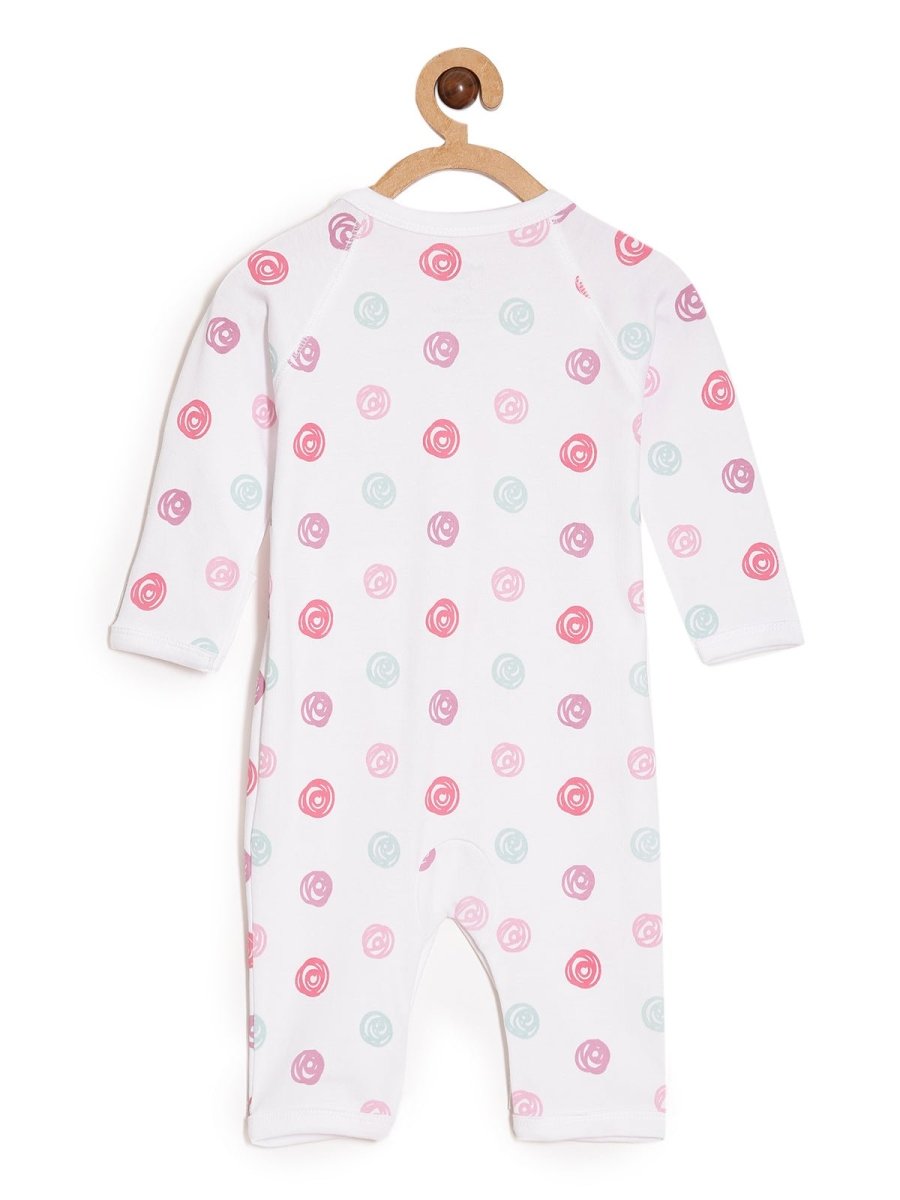 Jabla Infant Romper Combo Of 3 :Pink Drops-Triangles-Roses - ROM3-SS-PDTRS-PM