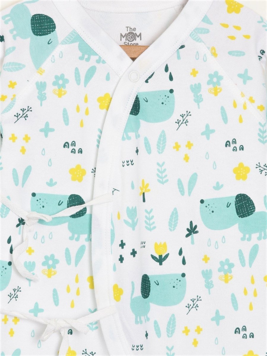 Jabla Style Infant Romper Combo of 3-Puppy-Sparrow-Bear in the Garden - ROM-PYSPBG-PM