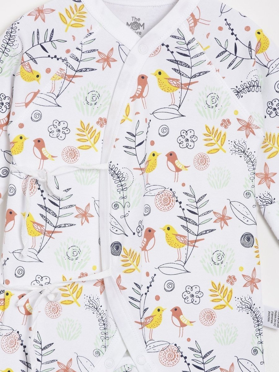 Jabla Style Infant Romper Combo of 3-Puppy-Sparrow-Bear in the Garden - ROM-PYSPBG-PM