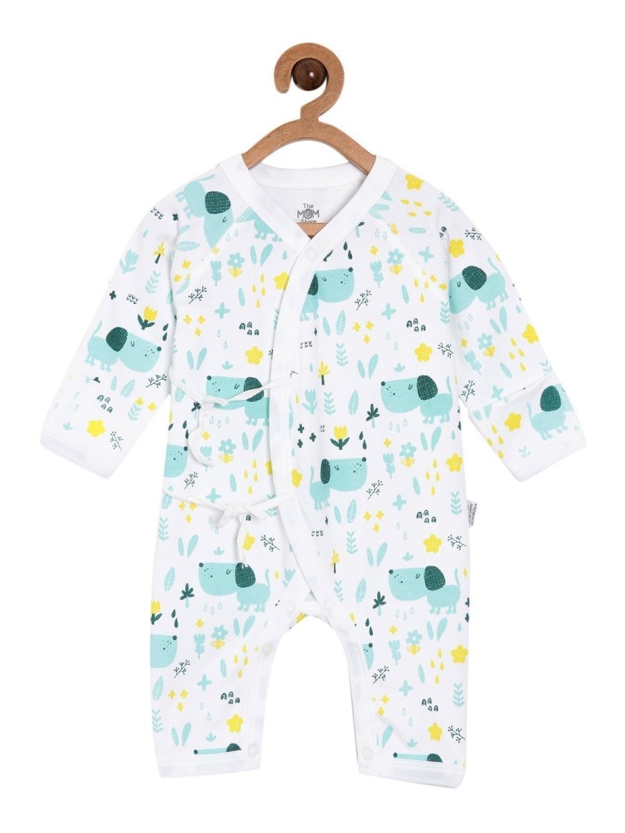 Jabla Style Infant Romper Combo of 3-Puppy-Sparrow-Bear in the Garden - ROM-PYSPBG-PM
