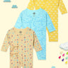 Jabla Infant Romper Combo Of 3: The Astros-Cloudy Celios-The Sun Crown