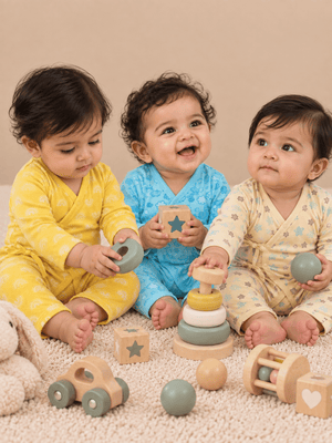 Jabla Infant Romper Combo Of 3: The Astros-Cloudy Celios-The Sun Crown - Preemie Infant Rompers