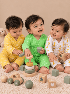Jabla Infant Romper Combo Of 3: The Sun Crown-Staying Pawsitive-Get On My Level - Preemie Infant Rompers