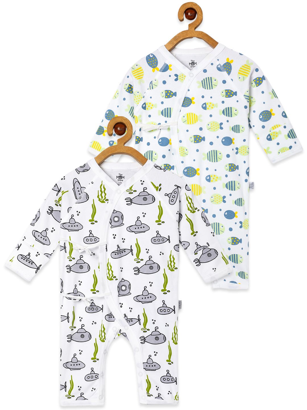 Jabla Style Infant Romper Combo of 2-Fishy Fish-Submarine Ride