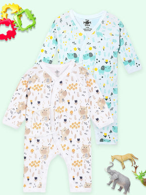 Jabla Style Infant Romper Combo of 2 - Puppy in the Garden - Bear in the Garden - ROM - PGBG - PM