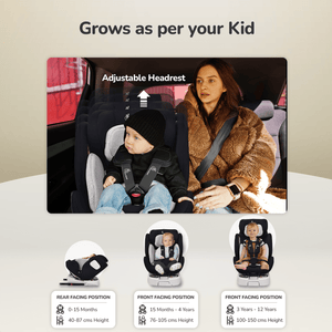 Jack N Jill ISOFIX Plus Black Grey Car Seat - Car Seat
