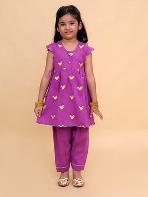 Jhilmil Girls Embroidered Kurta Set - KES - BK - JHMIG - 0 - 6