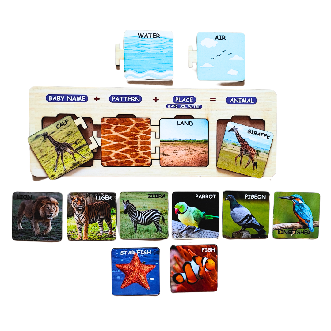 JoGenii Wooden Animal World Self Correcting Activity Game (30 pcs)