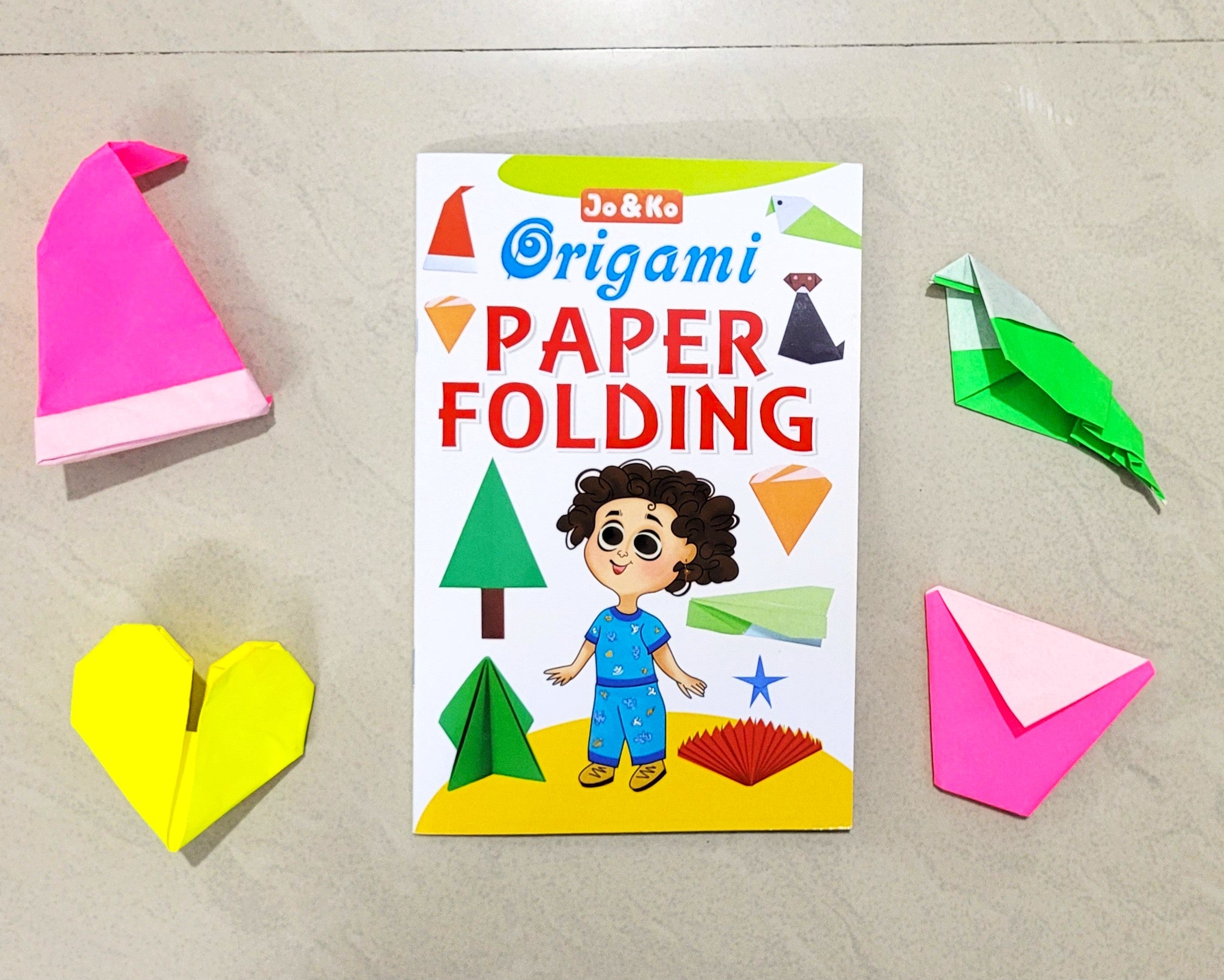 JoGenii Origami Kit- 100 sheets + Instruction booklet + Marker | Travel friendly