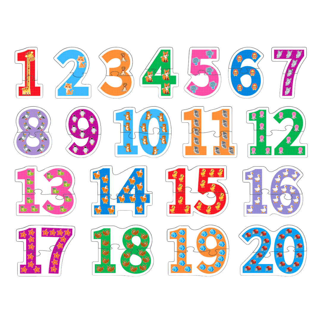 JoGenii 1 - 20 Counting Puzzle - Animal Edition - JK15