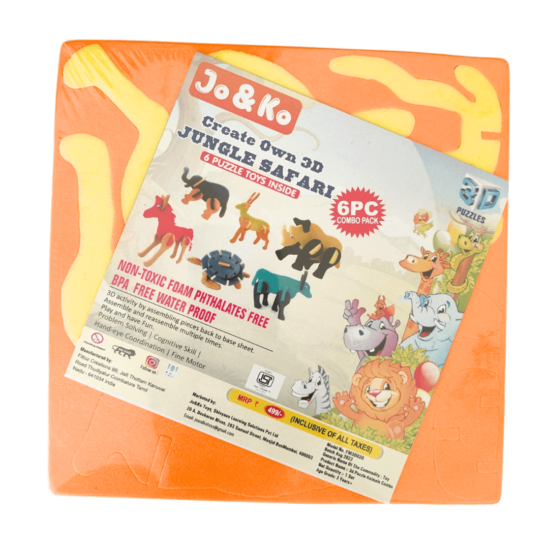 JoGenii Animals 3D Foam puzzle - Set of 6 - JK010