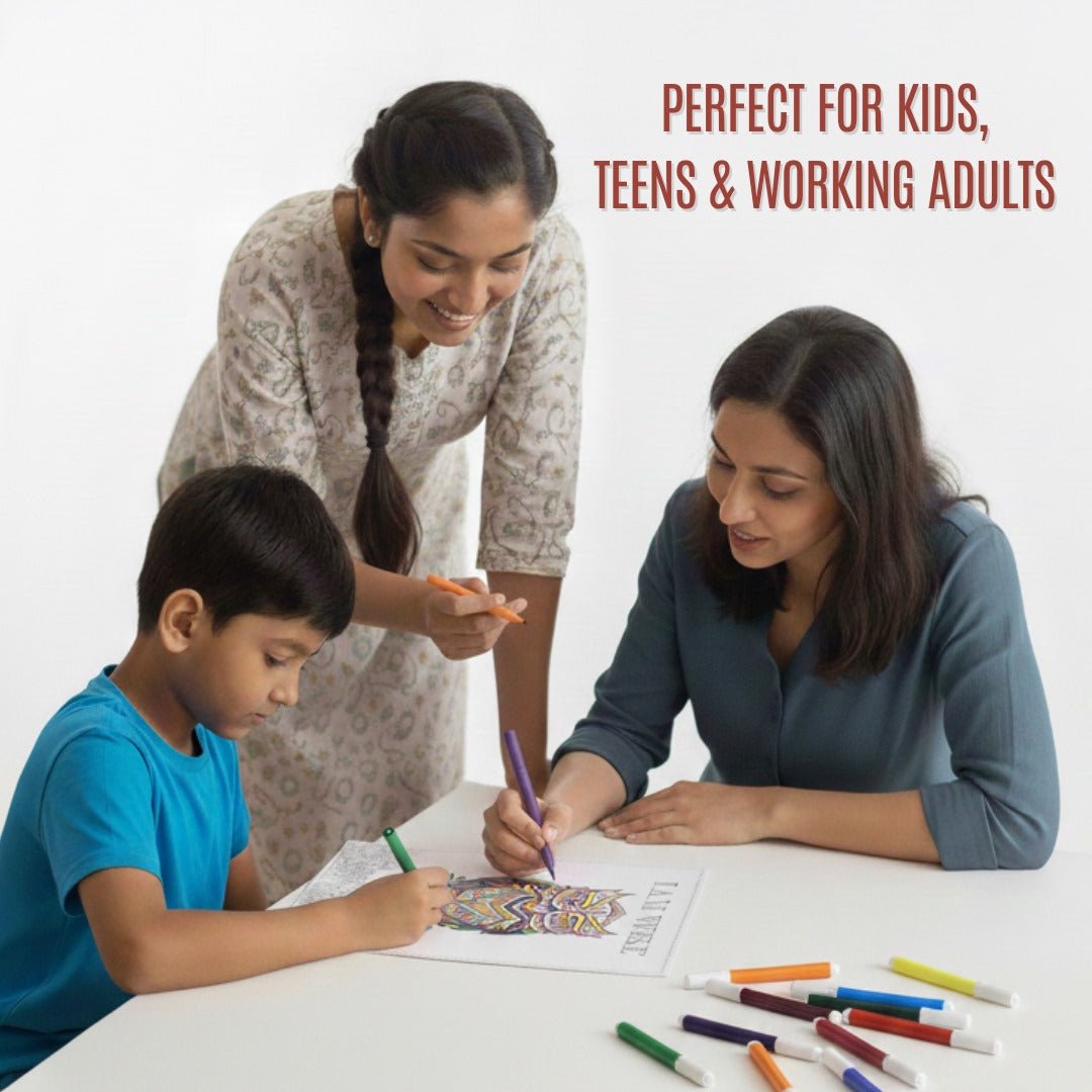 JoGenii Mandala Affirmations Poster Coloring Kit – Animal Theme - Art & Craft