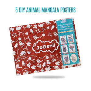 JoGenii Mandala Affirmations Poster Coloring Kit – Animal Theme - Art & Craft