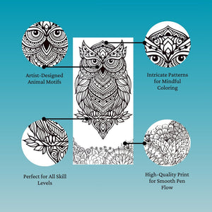 JoGenii Mandala Affirmations Poster Coloring Kit – Animal Theme - Art & Craft