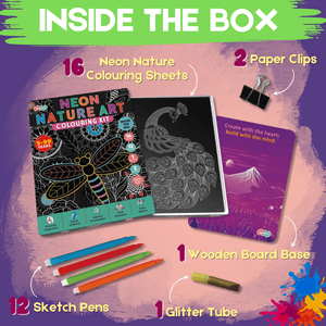 JoGenii Neon Nature Art Colouring Kit - Unique Gift for kids and adults - JK14
