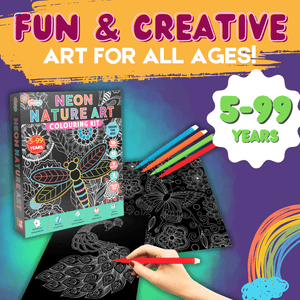 JoGenii Neon Nature Art Colouring Kit - Unique Gift for kids and adults - JK14