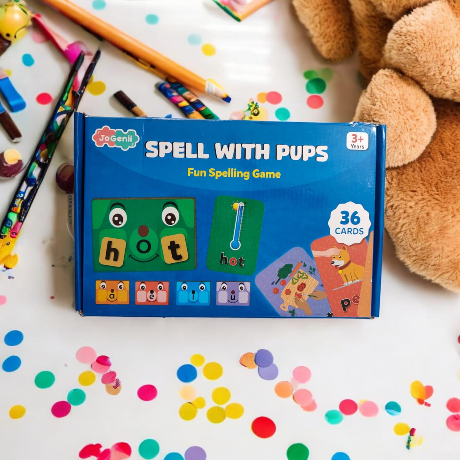 JoGenii Spell with Pups - Fun way to learn 3 letter CVC words Phonics - JK002