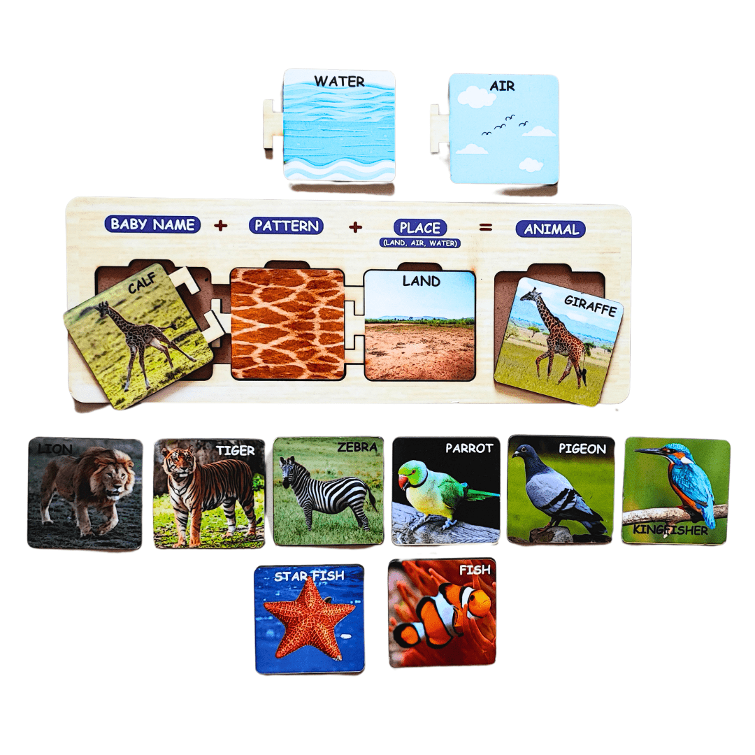JoGenii Wooden Animal World Self Correcting Activity Game (30 pcs) - JK005