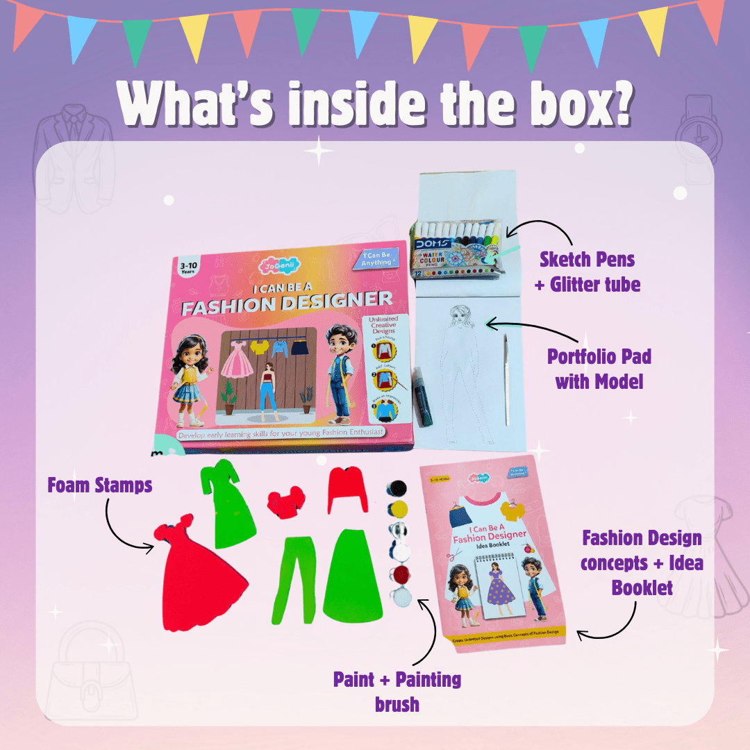 JoGenii's I Can Be a Fashion Designer DIY Kit | Best gift got young Fashionistas | Perfect Gift - JK21