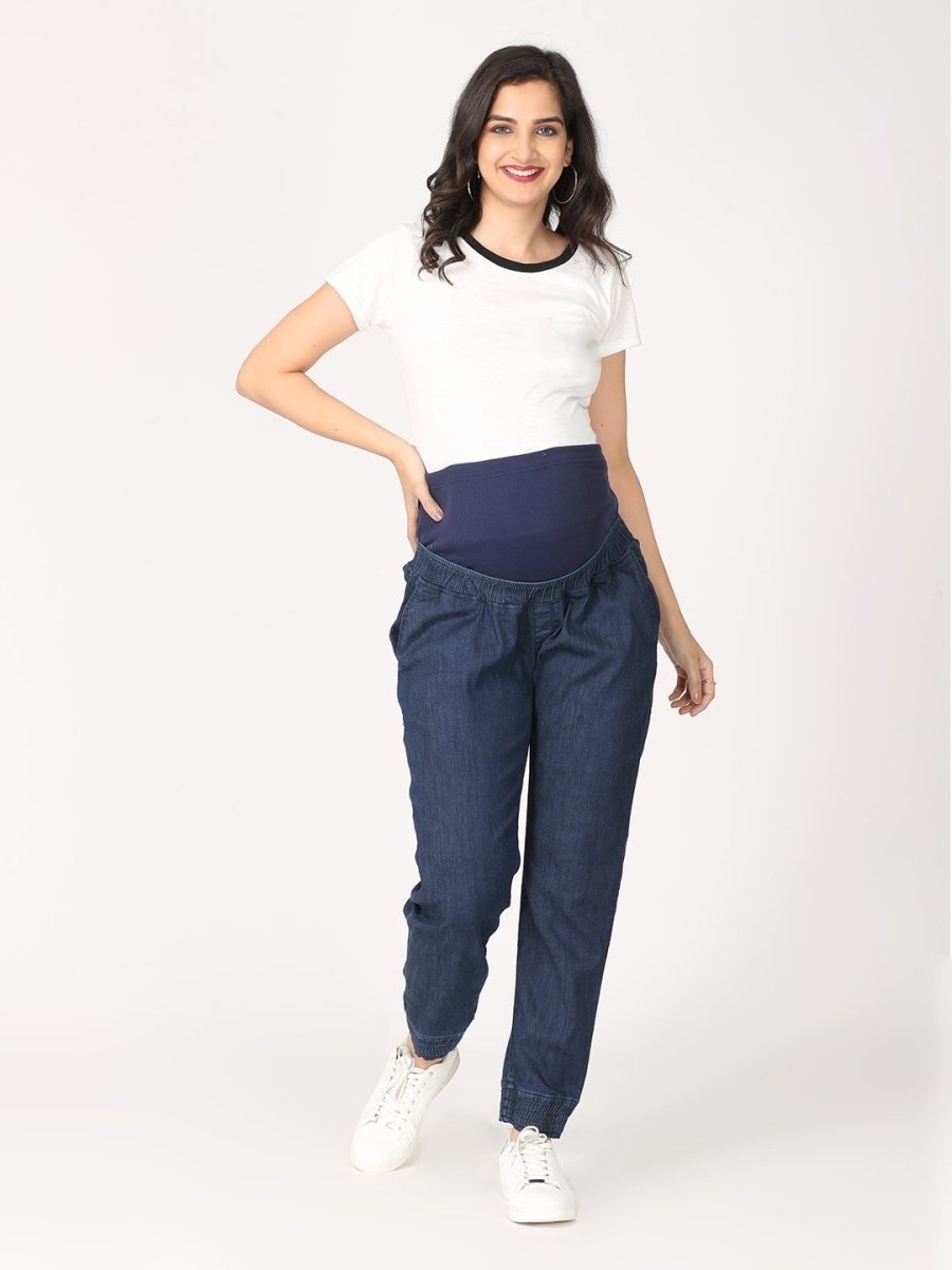 Jogger Style Maternity Denims with Belly Support - MDD-JGSTY-S