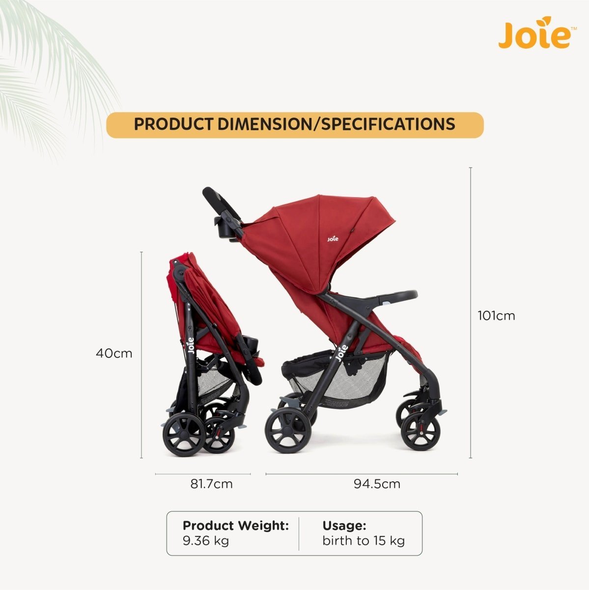 Baby Stroller- Muze LX W/ FM Cranberry - S1035GDCNB000